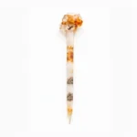Crystal clear resin hair stick with suspended natural dried botanicals